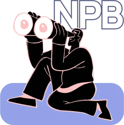 Ilustración de una persona mirando con binoculares, buscando su nombre en Google
